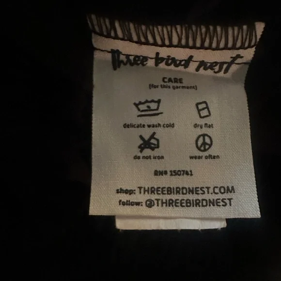 Three Bird Nest Dani Slit Wide Leg Pant Size Large Black Elastic Waistband Flowy - Picture 10 of 13